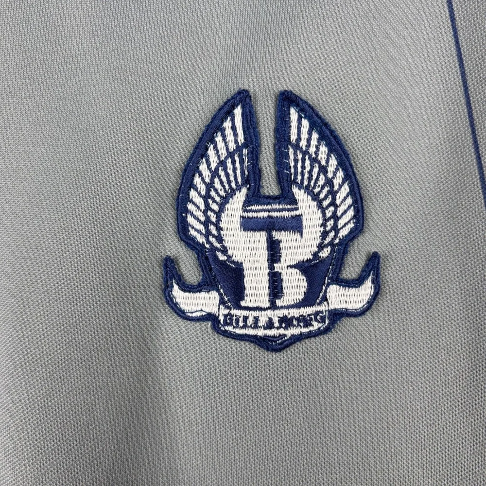 Billabong Mens XXL Track Jacket Grey Blue Full Zip Winged Crest Logo Sporty Surf